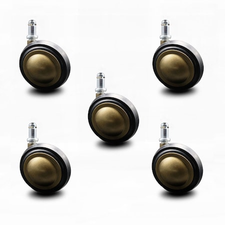 Service Caster 3 Inch Antique Soft Tread Ball Caster - 7/16 Inch Grip Ring Stem, 5PK SCC-GR01S30-DCR-WA-71678-5
